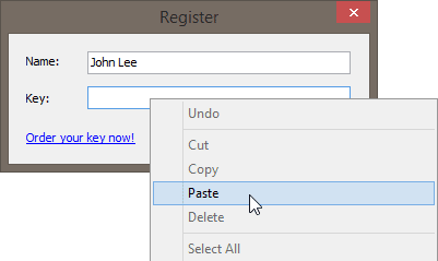Paste key from the clipboard